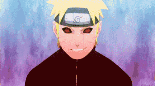a close up of a cartoon character with red eyes and a smile on his face .