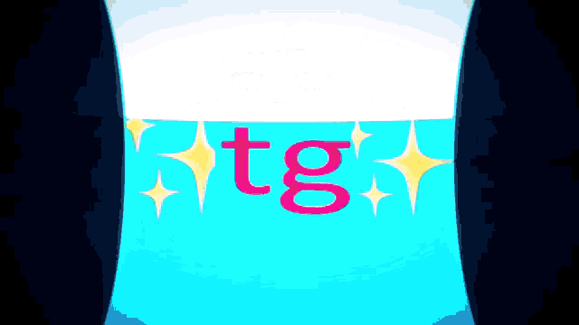 the word tg is on a blue background with stars