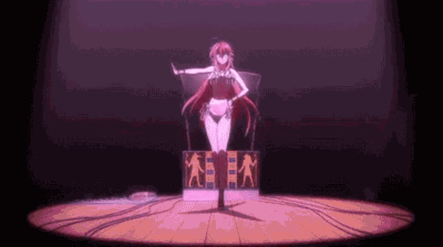 a woman in a bikini is dancing on a stage in front of a crowd .