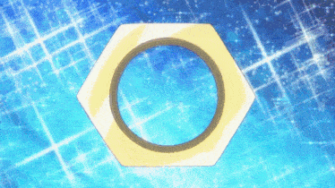 a blue background with a circle in the middle of it