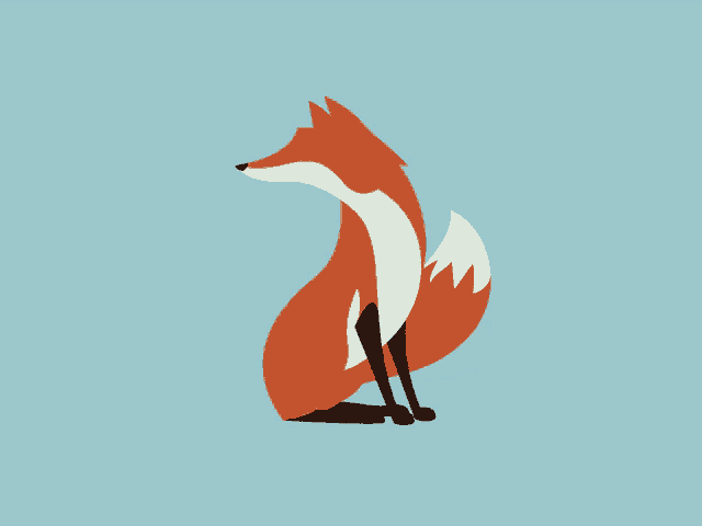 an illustration of a fox with a white tail