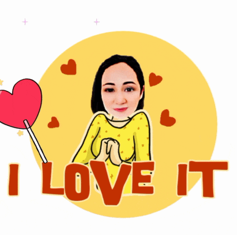 a cartoon of a woman holding a lollipop and the words i love it