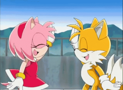 Sonic X Tails And Amy High Five GIF - Sonic X Tails And Amy High Five Tails High Five GIFs