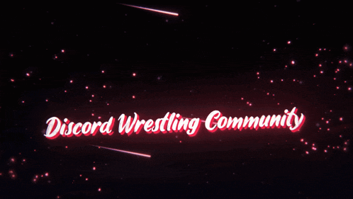 a discord wrestling community advertisement with shooting stars in the background