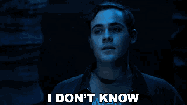 a man says " i don 't know " while looking up