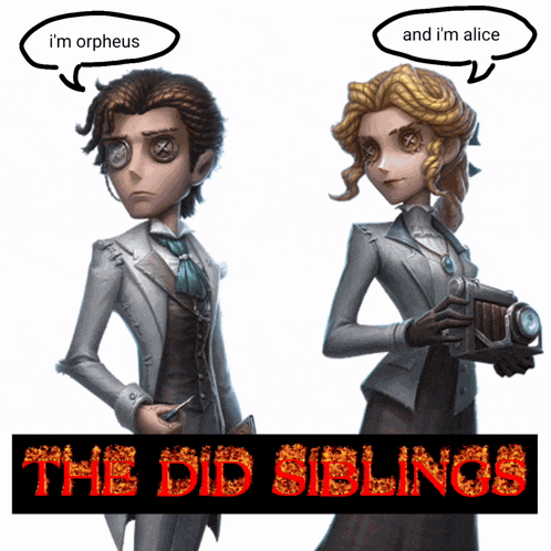 a man and a woman standing next to each other with the words the did siblings