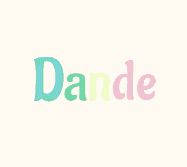 the word dande is written in rainbow colors