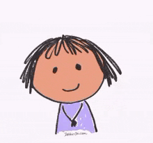 a drawing of a girl with pink hearts on her face