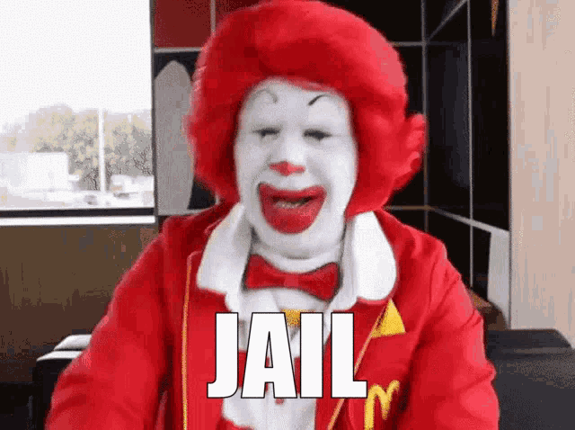 Twomad Server Ronald Mcdonald Laugh GIF - Twomad Server Ronald Mcdonald Laugh Jail Moment GIFs