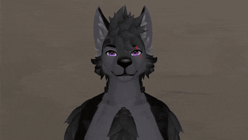 a furry character with red claws and a black glove with a heart on it