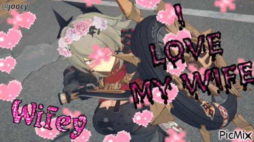 a picture of a girl with the words love my wife written on it