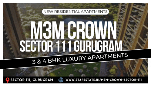 an advertisement for m3m crown sector 111 gurogram