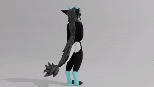 a 3d drawing of a furry character holding a uno card