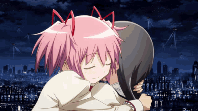 Madoka Anime GIF - Madoka Anime Hug GIFs