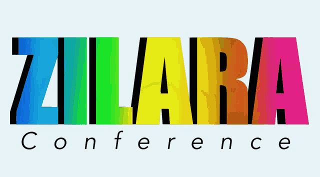 a colorful logo for the zilara conference is shown