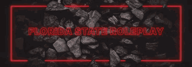 florida state roleplay is written in red neon letters on a black background