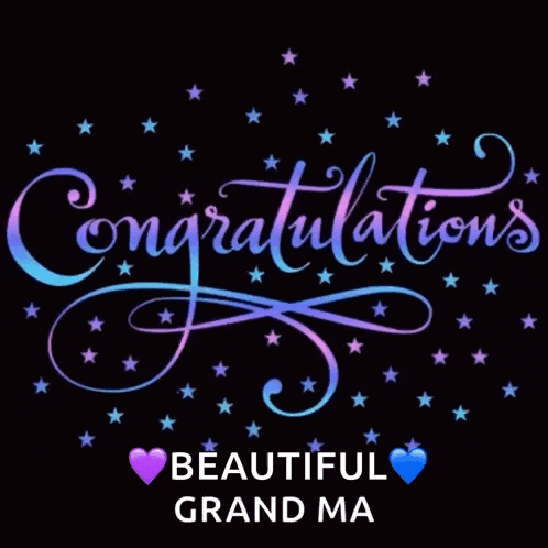congratulations beautiful grandma with a heart and stars