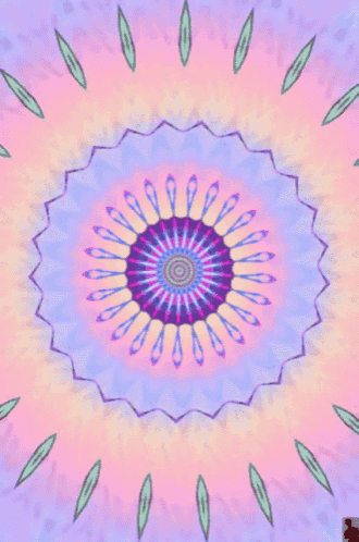 a pink and purple kaleidoscope with a circle in the center