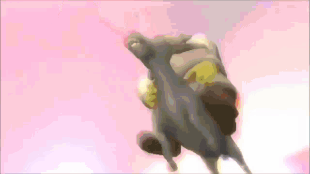 shrek is riding a donkey in the air