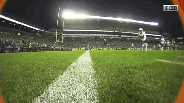 a football game is being played in a stadium sponsored by nfl