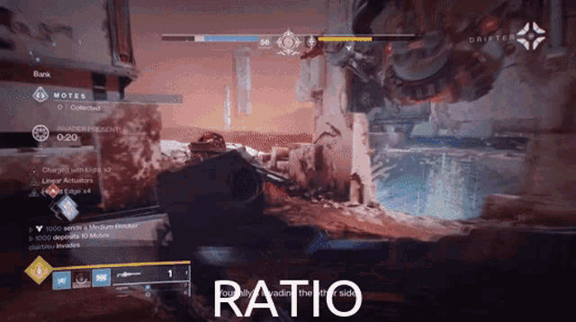 a video game with the word ratio on the bottom right