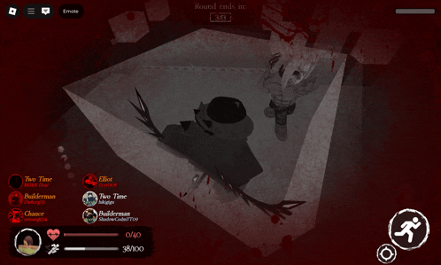 a screenshot of a video game shows a dead character and the words round end in red letters