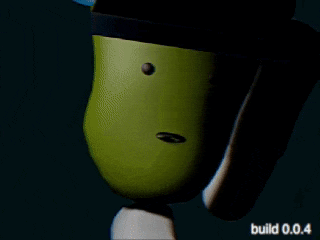 a cartoon character with a build 0.0.4 watermark on the bottom right