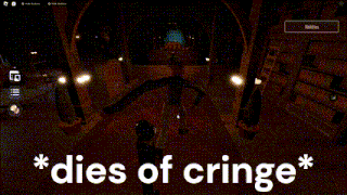a screenshot of a video game with the words " dies of cringe "