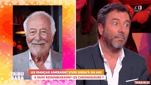 a man with a beard is on a tv show