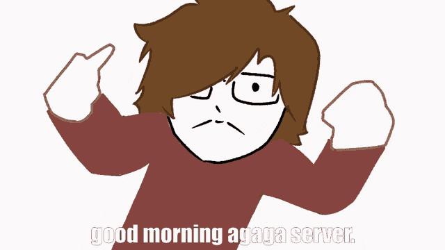 a cartoon of a clown with the words " good morning agaga server " on the bottom