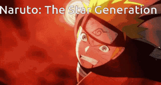 a naruto poster with a red background
