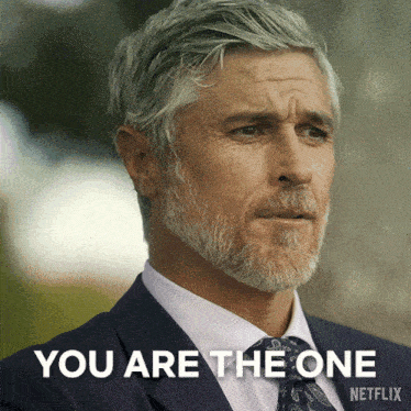 a man in a suit and tie says you are the one on netflix