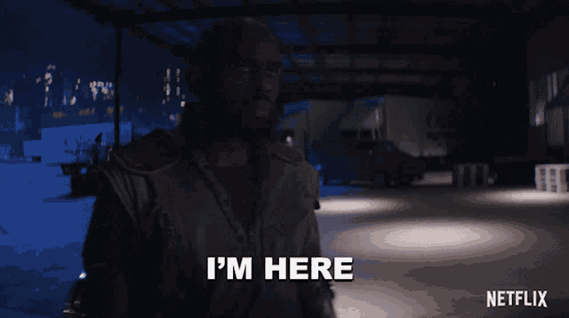 a man with a beard says i 'm here