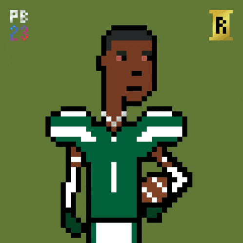 a pixel art of a jets player with the number 1 on his jersey