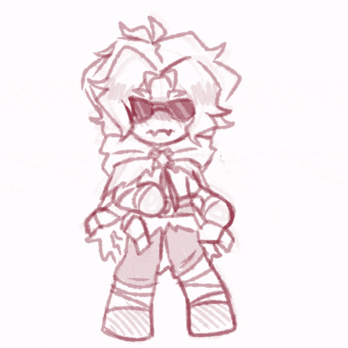 a drawing of a character wearing sunglasses and a tie