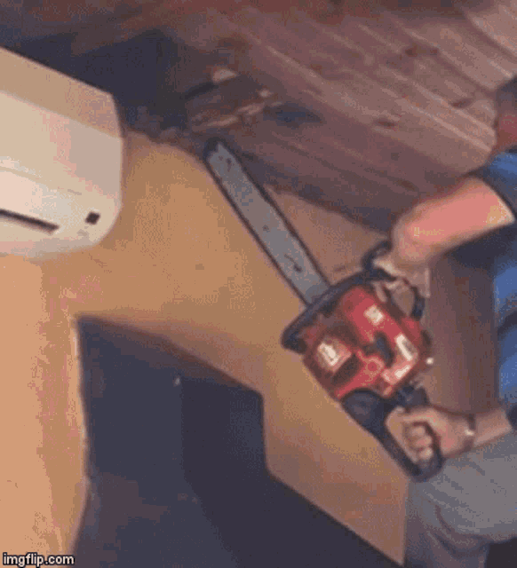 Chainsaw Almost Hits Face Close Call GIF - Chainsaw Almost Hits Face Close Call Accident GIFs