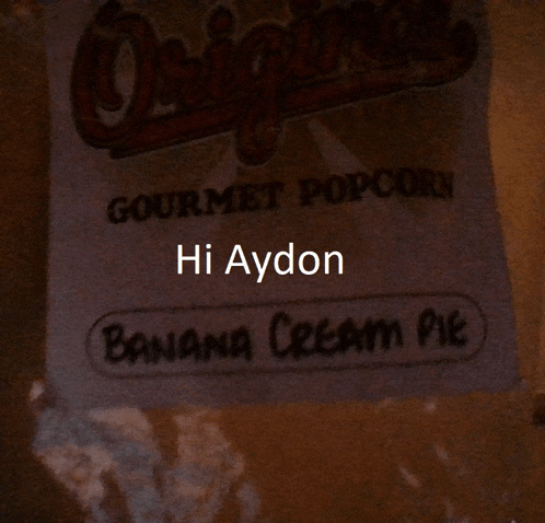 a bag of banana cream pie gourmet popcorn