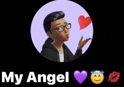 a picture of a man blowing a kiss with the words my angel
