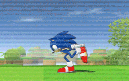 a cartoon of sonic the hedgehog with the words with sonic on the bottom