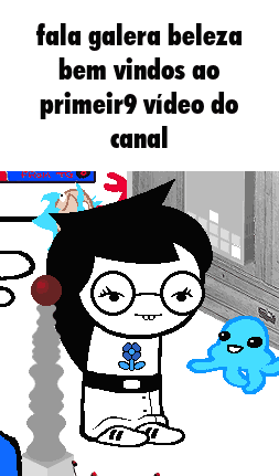 a cartoon character with the words fala galera beleza bem vindos ao primer9 video do canal