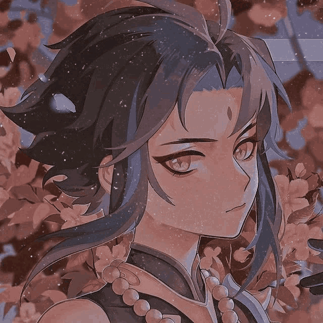 a close up of a cartoon character with long hair