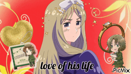 a picture of a girl with the words love of his life above her