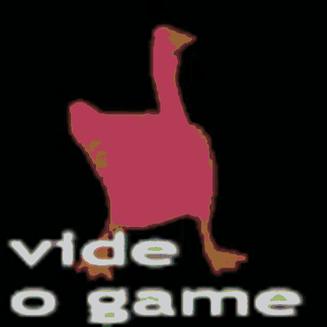 a green duck is standing in front of a black background with the words `` vide o game '' .