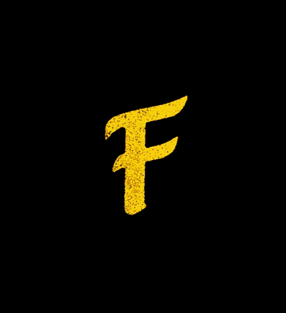a yellow letter f is on a black background with the word flatio below it
