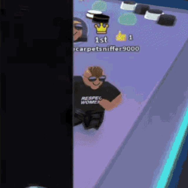a man in a black shirt that says respect women