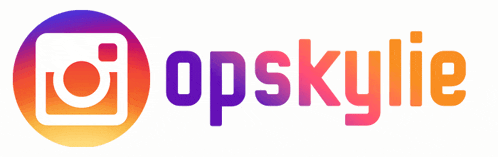 a logo for opskylie with a instagram logo in the circle