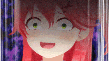 a girl with red hair has a cross on her head