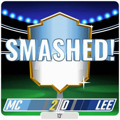 a soccer game is being played and the score is 20 to lee