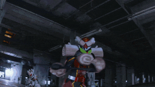 a cartoon character is holding a sword with a swirl around it