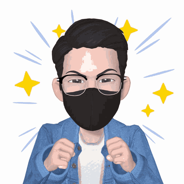 a cartoon man wearing a black mask and glasses